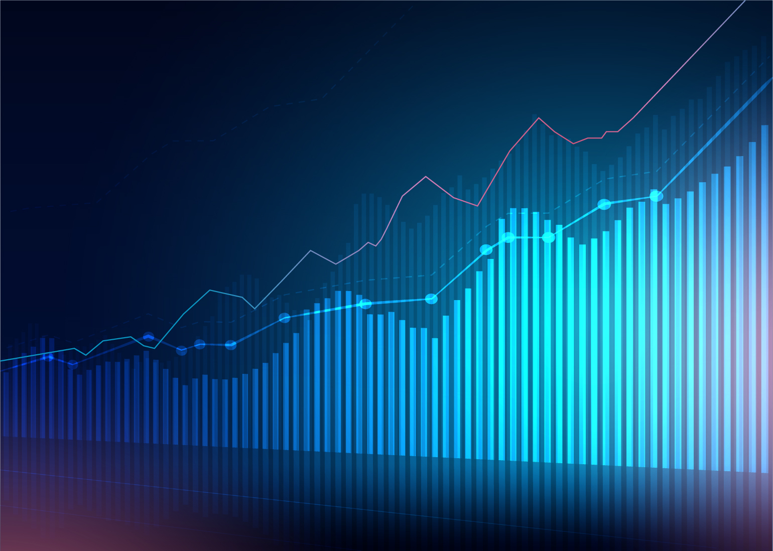 rising stock chart