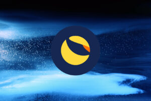 Terra LUNA Cryptocurrency. LUNA coin growth chart on the exchange, chart. High quality illustration