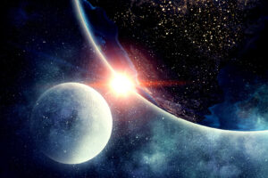 Exploring outer space. Mixed media