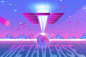 Concept of Future digital technology metaverse, colorful background. Vector illustration eps10