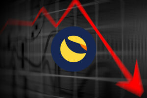 Recession arrow on led screen
