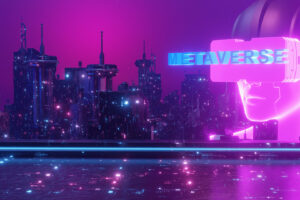 Metaverse Cosmic Banner Background 3d Render
