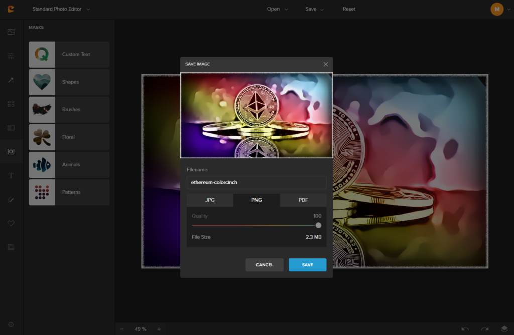 colorcinch saving image